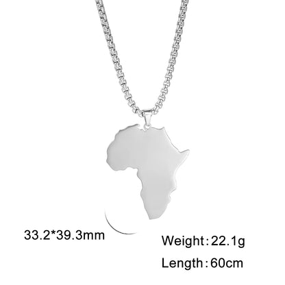 African Map Pendant Necklace