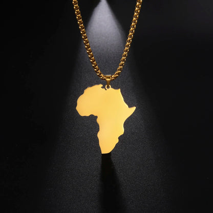 African Map Pendant Necklace