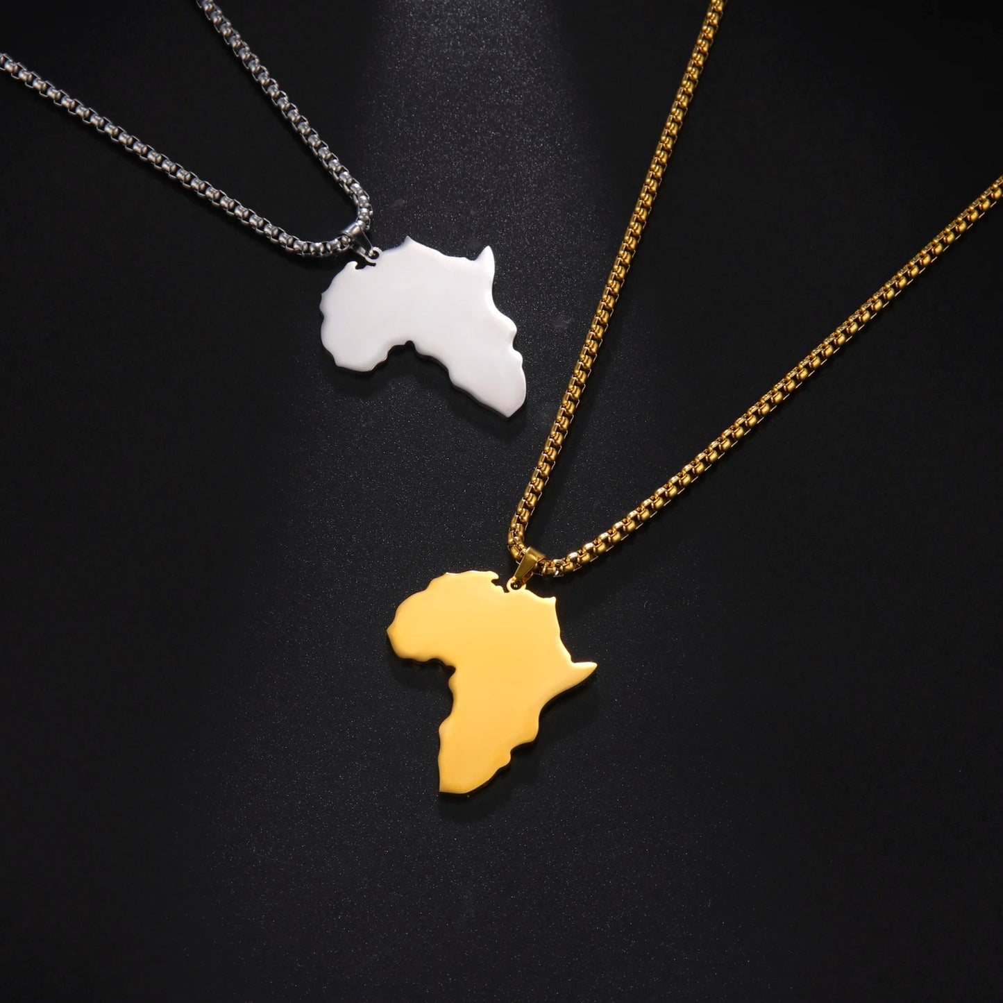 African Map Pendant Necklace