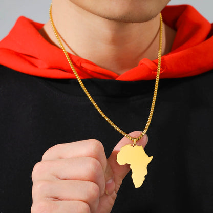 African Map Pendant Necklace