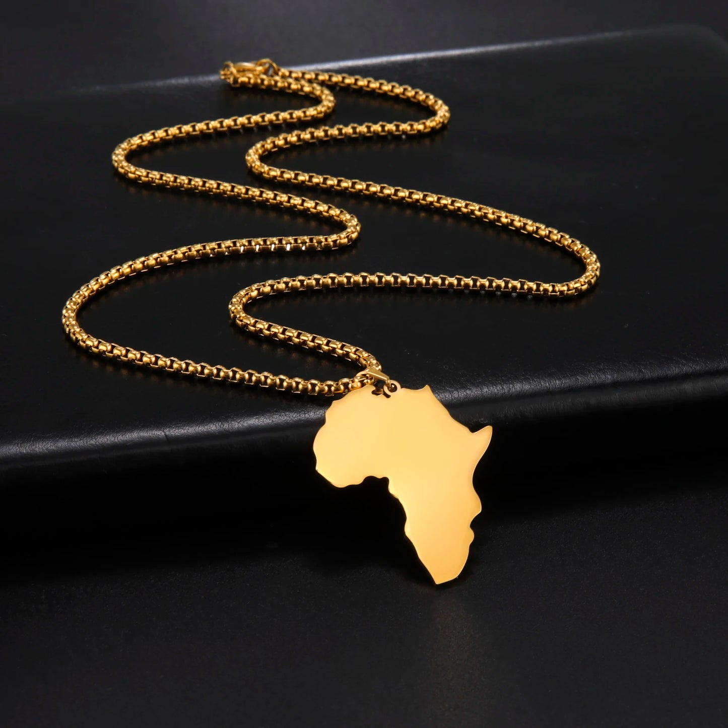 African Map Pendant Necklace