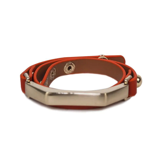 Sash Leather Bracelet- Orange